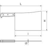 thumbnail of Cuchillo de carnicero modelo cuchilla de golpe 222x120x5 mm.