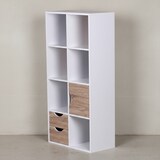 thumbnail of Großes Bücherregal in Sonoma Eiche und Weiß, modernes Design, 8 Fächer für Stauraum, multifunktional als Raumteiler nutzbar | Kadima Design