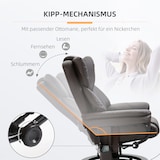 thumbnail of Relaxsessel aus Stahl in Braun mit Fußhocker, Massagefunktion und 145° Liegefunktion