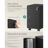 thumbnail of Helloshop26 - Caisson de bureau mobile 39 x 45 x 55 cm  verrouillable avec 3 tiroirs rangement de documents papeterie préassemblé 12_0004823