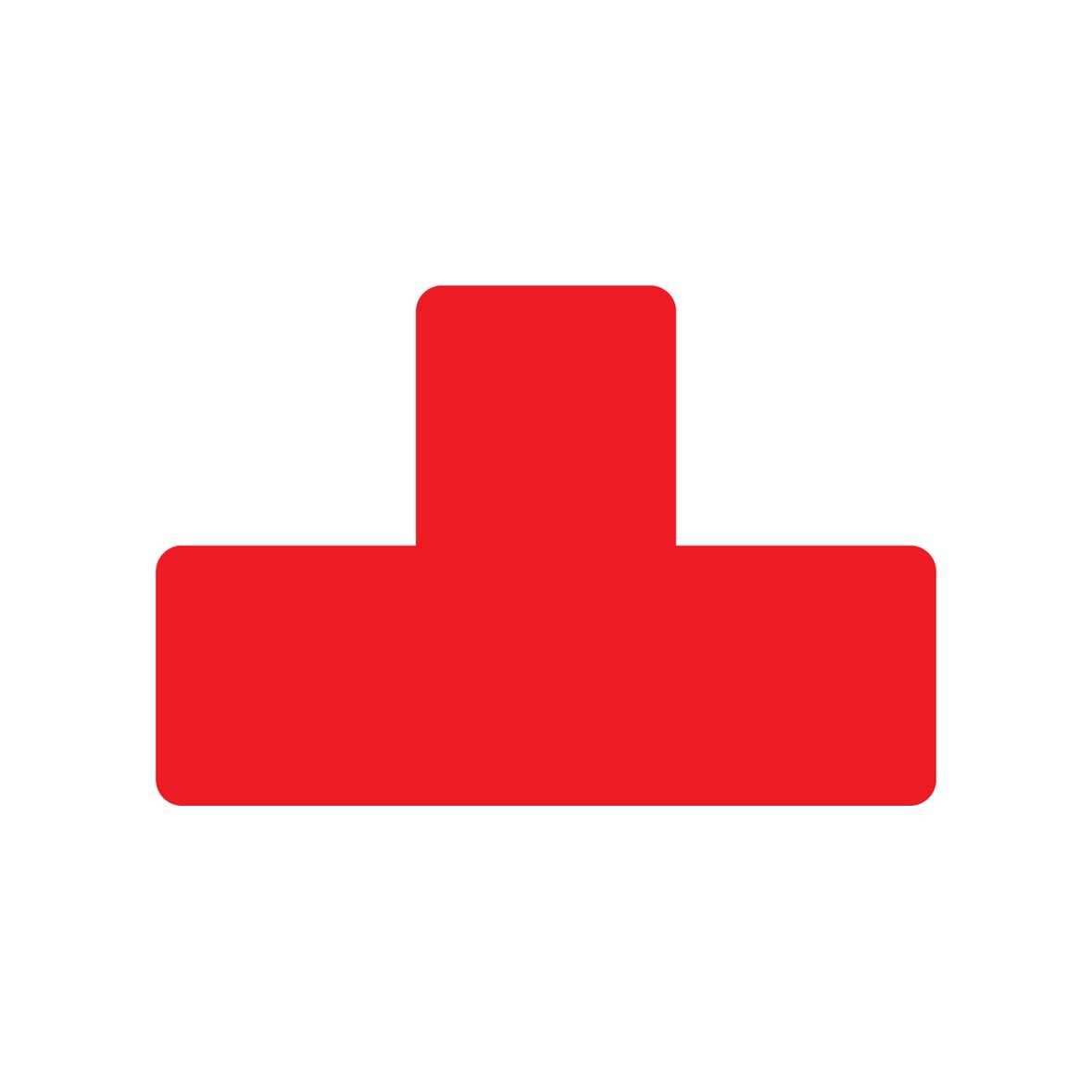 Tarifold confezione 10 sticker a T - 15x5 cm, rosso