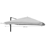 thumbnail of Cobertura de substituição para o guarda-sol de luxo com semáforo HWC-A96 com aba, cobertura de guarda-sol, 3x3m (Ø4,24m) poliéster 3kg ~ verde escuro