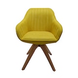 thumbnail of Möbilia Armlehnstuhl | 360 Grad drehbar | Bezug Stoff | Gestell Eiche-Holz | B 58,5 x T 61,5 x H 85,5 cm | senfgelb-natur | 26020001 | Serie STUHL