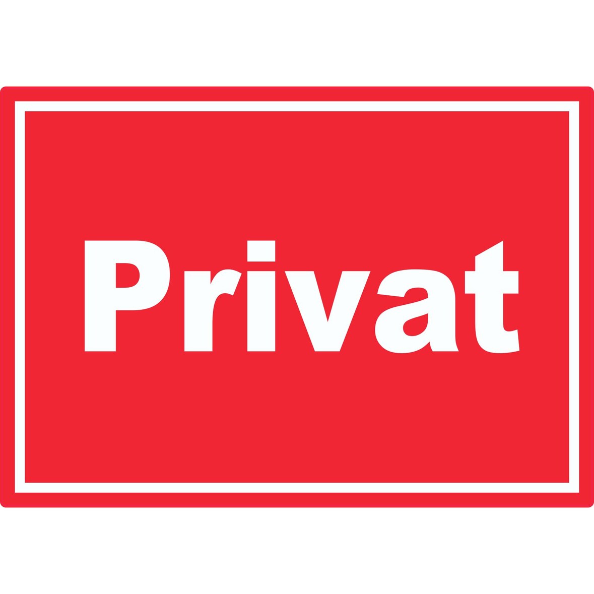 Privat Aufkleber weiß-rot A2 (420x594mm)