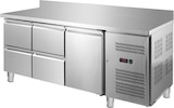 thumbnail of GastroHero Kühltisch Edelstahl GN 1/1 mit Aufkantung 1 Tür 4 Schubladen Umluftkühlung -2 °C bis +8 °C 230 V Profi Gastronomie 1800x700x850 mm