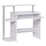 thumbnail of Computertisch WL1.153 Weiß 94x90,5x48,5 cm Laptop Tisch Modern mit Tastaturauszug, PC-Tisch mit Drucker-Ablage platzsparend, Schreibtisch für kleine