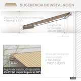 thumbnail of Toldo Manual Retrátil 350x250 cm com Manivela de Metal Impermeável e Anti-UV para Jardim Terraço Janelas Cinza e Amarelo
