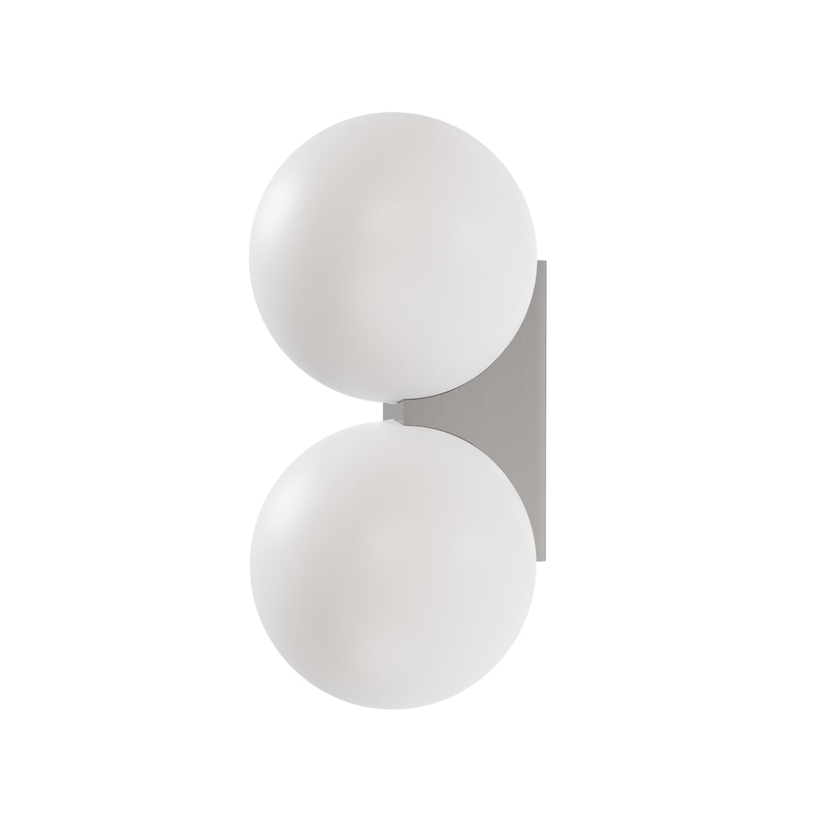 Obi, aplique de pared color cromo con difusor doble de cristal opal.