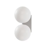 thumbnail of Obi, aplique de pared color cromo con difusor doble de cristal opal.