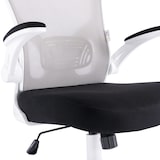 thumbnail of Chaise de bureau ergonomique pivotante avec soutien lombaire, accoudoirs et appui-tête, hauteur réglable - Blanc