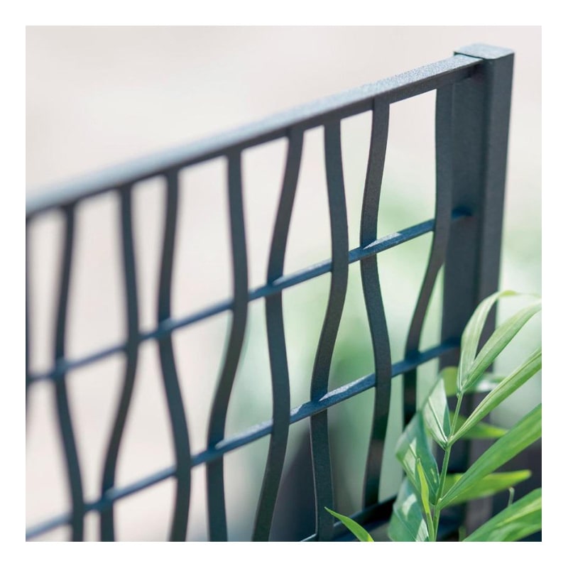 Maceta rectangular Ethica con respaldo, 80 cm, yeso