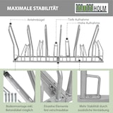 thumbnail of Fahrradständer für 6 Fahrräder 210x40x85 cm Stahl feuerverzinkt 2x3 höhenversetzt mit Anlehnbügel