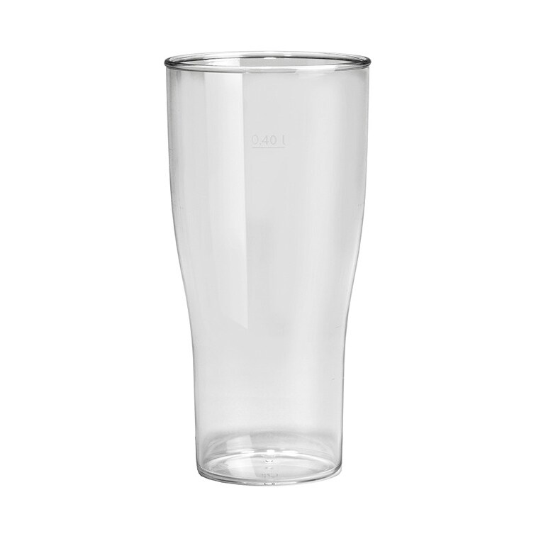 MONOUSO - Wiederverwendbares Durable Bierglas SAN Klar 400ml (5 Stück)
