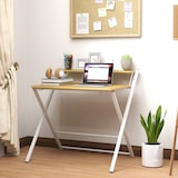 thumbnail of HOMCOM escritorio plegable mesa de escritorio plegable con estante abierto escritorio pequeño para estudio hogar oficina 86x66x82 cm natural