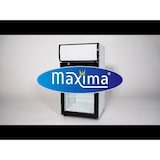 thumbnail of Maxima - Réfrigérateur à boissons 50L 2 étagères réglables LED porte à double vitrage avec serrure blanc affichage éclairé 46x42,6x80,5 cm