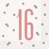 thumbnail of 16. Geburtstag Partyset Einweggeschirr roségold 48 tlg. Partygeschirr Teller Becher Servietten