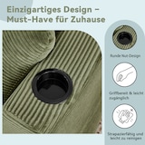 thumbnail of Merax Sofa set, 2-Sitzer + Linke Chaiselongue, mit Getränkehalter & Kissen, Bogenförmiges Design, Cordstoff, Grün