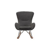 thumbnail of SalesFever Schaukelstuhl | Bezug Teddyfell | Kufen Massiv-Holz | Gestell Metall schwarz | B 75 x T 102 x H 106 cm | grau