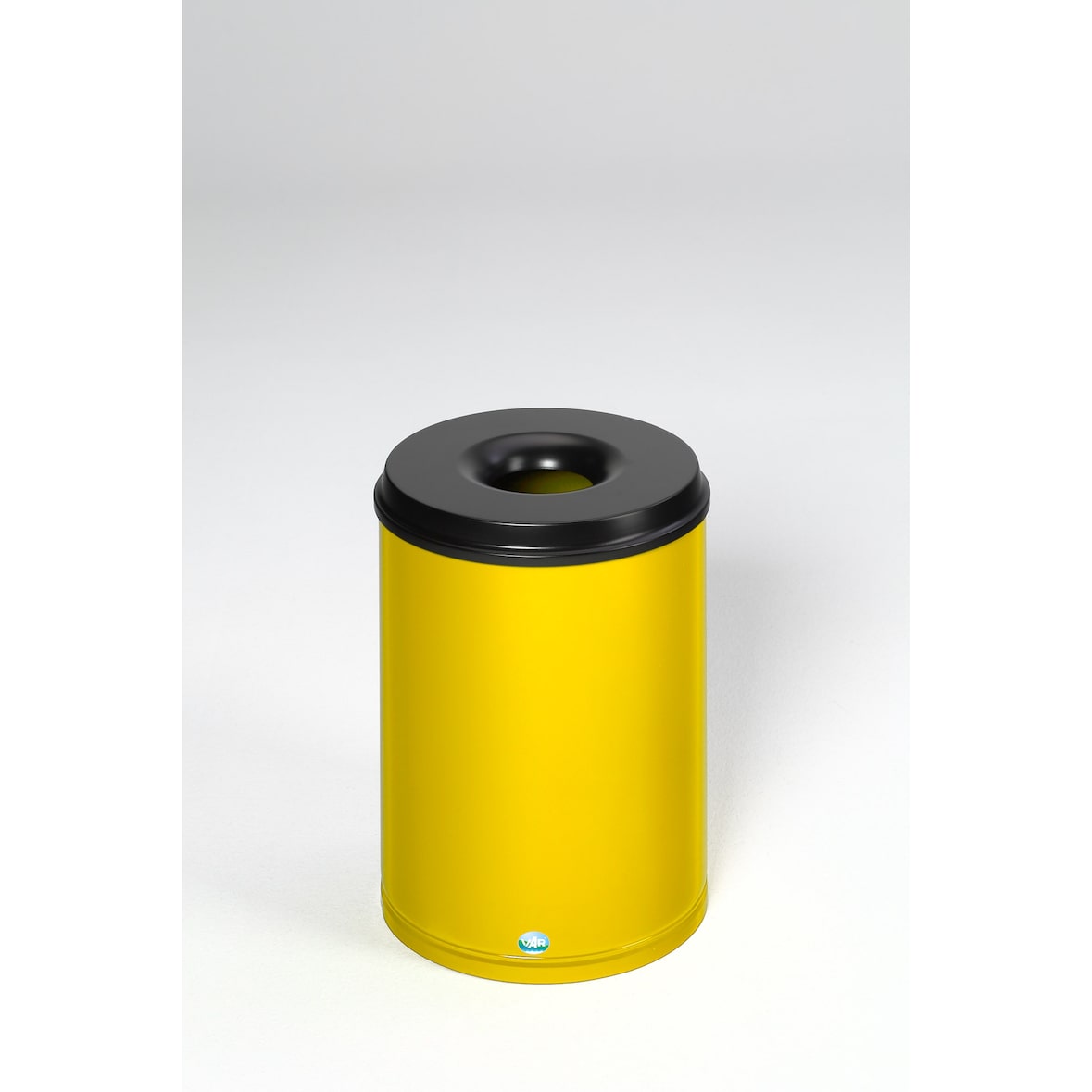 PROREGAL Selbstlöschender Papierkorb | 50 Liter, HxBxT 53x37x37cm | Verzinkter Stahl | Gelb | Papiereimer Mülleimer für Papier