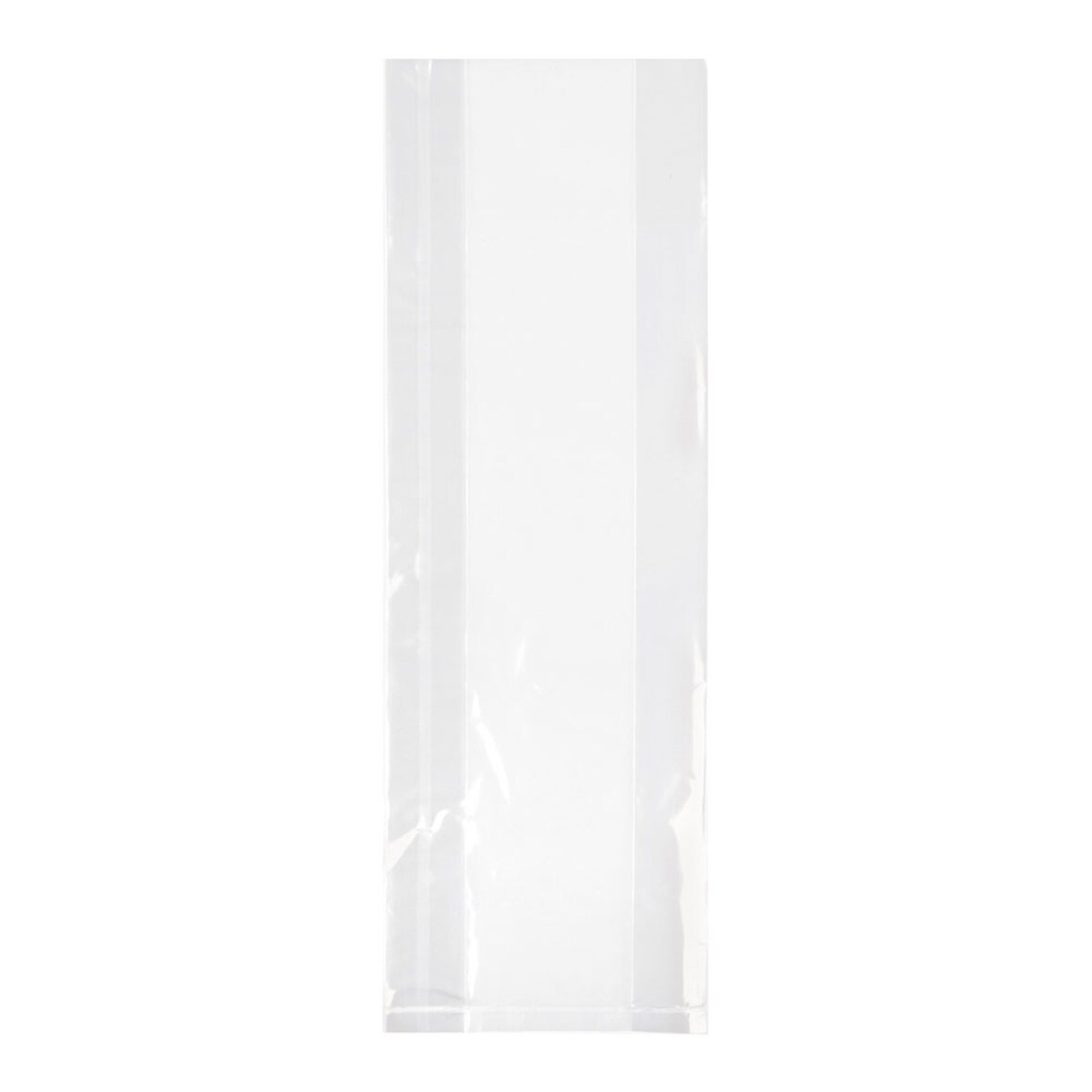 1000x Seitenfaltenbeutel  80+40x240 mm mit Siegelnaht transparent OPP 30my