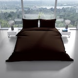 thumbnail of Bettwäsche Baumwolle 200x200 + 2x 80x80 cm Einfarbig Uni Braun mit Reißverschluss