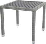 thumbnail of METRO Professional Mesa de comedor gastro Barbados, aluminio/ ratán PE, 80 x 80 x 74 cm, tablero aspecto madera, resistente a la intemperie, piedra