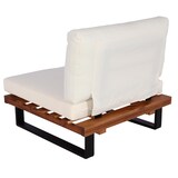 thumbnail of Lounge-Sessel HWC-H54, Garten-Sessel, Spun Poly Akazie Holz MVG-zertifiziert Aluminium ~ braun, Polster cremeweiß