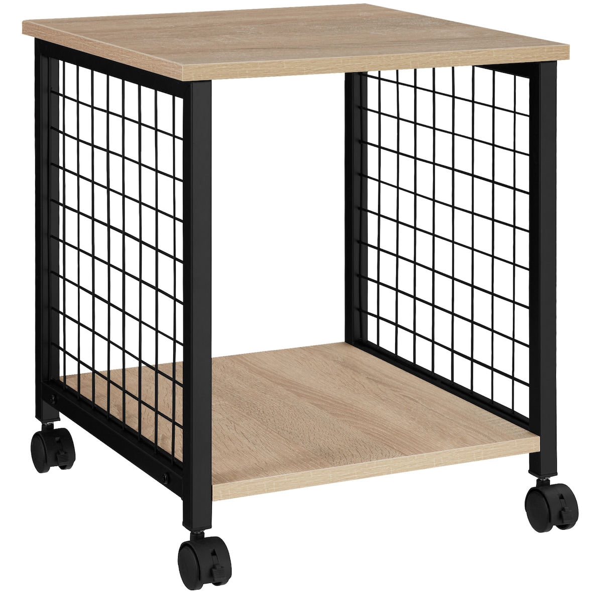 tectake Mesa auxiliar Gary 40x40x48cm  Madera Industrial Clara, Roble Sonoma