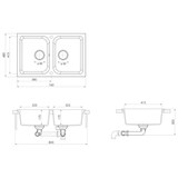 thumbnail of vidaXL Keukenwasbak Wit 76 x 48 x 30 cm Graniet