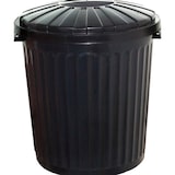 thumbnail of aro Abfalleimer, Polypropylen, Ø 42 x 48 cm, 43 L, rund, mit Deckel, stapelbar, schwarz