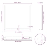 thumbnail of vidaXL Esstischbeine U-Form 3 Stk. Schwarz 90x(72-73) cm Stahl