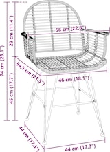 thumbnail of vidaXL Esszimmerstuhl 2 pcs Natur 44 x 44 x 74 cm Rattan und Eisen