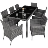 thumbnail of tectake Salon de jardin 8 places avec housse de protection - gris tacheté/gris - 404328