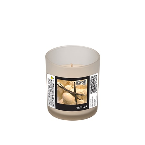 Papstar Duftkerzen im Glas, Vanilla, Ø 70 mm · 77 mm, "Flavour", 6 Stück