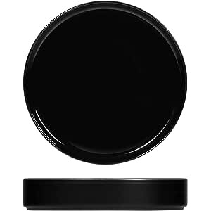 H&H Set 6 Piatti Fondi Norway, Porcellana, Nero, 19,5cm