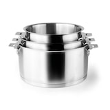 thumbnail of Série de 3 casseroles combi 16-18-20 cm -  Argent Rond Inox Lacor 34x26 cm