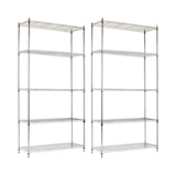 thumbnail of Pack 2 Scaffalature Metalliche con 5 Ripiani Regolabili 182.8x91.4x35.5cm 400kg Argento O91