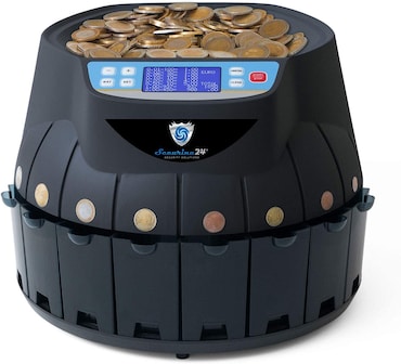 Münzzähler & -sortierer SR1850 Geldzählmaschine Euro Münzen Geldzähler Münzzählautomat Professional Securina24® (schwarz)