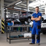 thumbnail of Relaxdays Werkbank, 600 kg, Werktisch, HBT 91 x 141 x 61 cm, 2 verstellbare Ebenen, Werkstatt Regal Stahl & MDF, schwarz