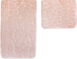 thumbnail of Almina Premium 2 teiliges Bademattenset mit Steinmotiv Rosa