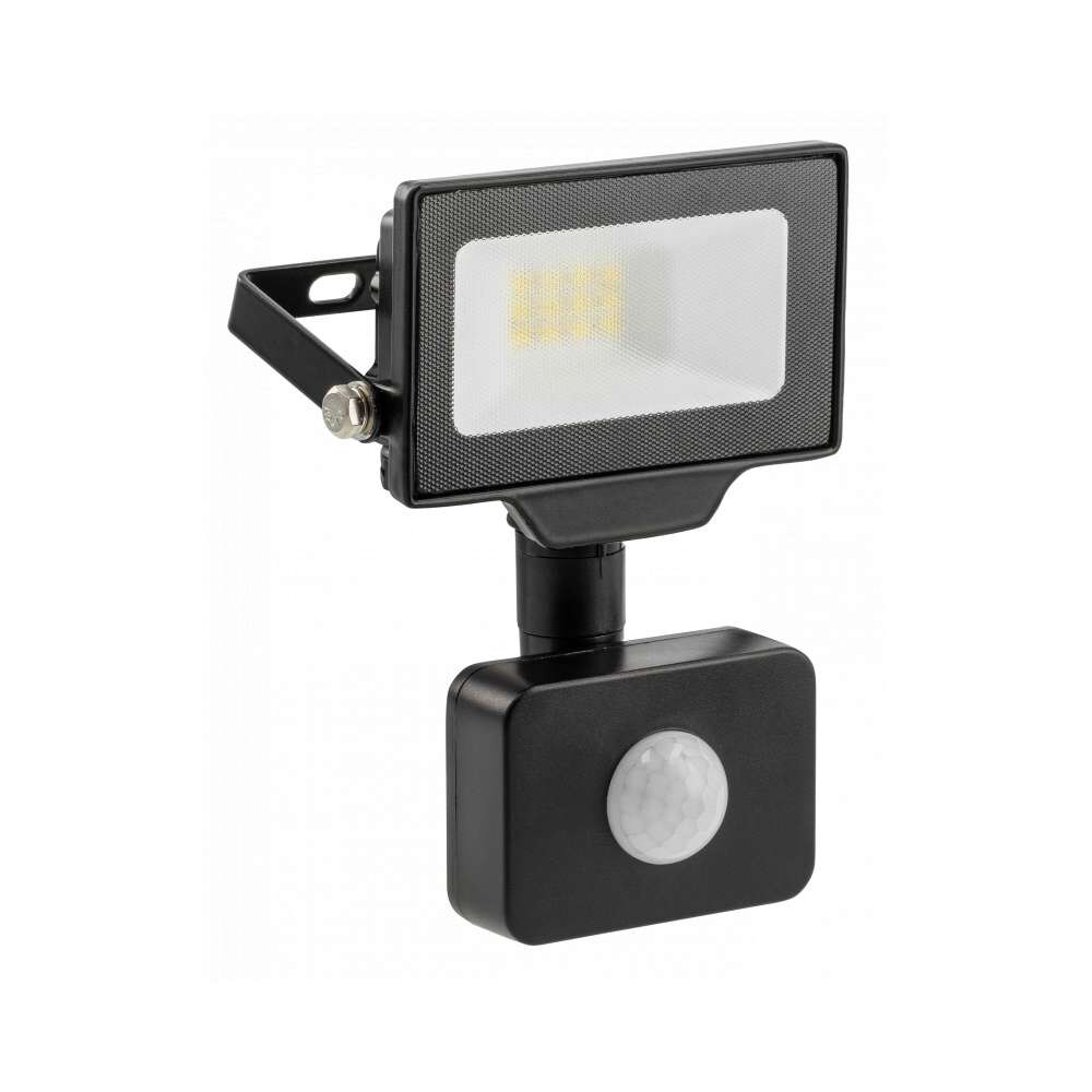 10w LED Flutlicht Strahler für den Außenbereich IP65 mit Bewegungssensor in schwarz Eckig|Kaltweiß