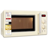 thumbnail of Exquisit Retro-Mikrowelle 700 Watt, 25,5 cm Drehteller, 1000 Watt Grill, 20L, 5 Leistungsstufen, Auftaufunktion, 2 Drehregler, RMW720-3GDIG creme