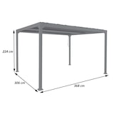 thumbnail of Alu Pergola HWC-L41, Lamellen-Pavillon Terrassenüberdachung, stabiles 8cm-Metall-Gestell 3x3,7m ~ weiß