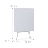 thumbnail of Relaxdays Gartentisch Holz-Optik, quadratisch, HBT: 74x78x78 cm, Balkontisch, Kunststoff, Metall, Outdoortisch, weiß