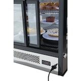 thumbnail of Vitrina refrigerada con 2 puertas, 2 estantes, acero inoxidable/cristal, 68.6x69.6x56.8 cm, refrigeración por aire, 160L, negra/plateada, Polar CD230