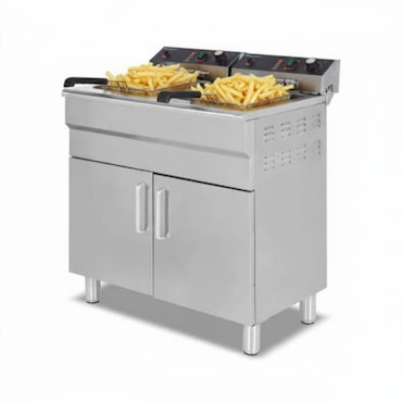 Friteuse Professionnelle 2 x 16 Litres - Sur Coffre - Électrique 230V - Haute Capacité et Performance pour Cuisine Intensive - Equipementpro