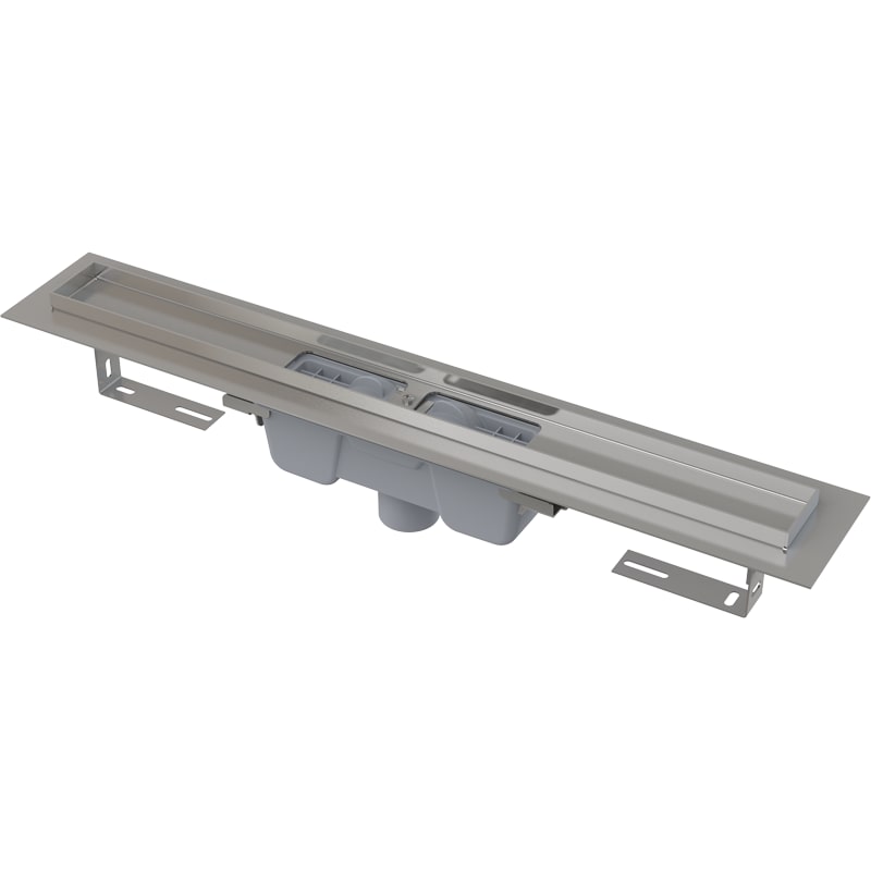 Alcadrain APZ1001 Duschrinne mit Rand für den perforierten Rost, Abfluss senkrecht 950 mm