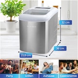 thumbnail of KLAMER Eiswürfelmaschine, 10 Eiswürfel in 7-9 Minuten, 15 kg Eiswürfel pro Tag, 2 Eiswürfelgrößen, 2,1 L Wassertank, 120 W Ice Maker mit Timer, Leise…