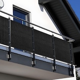 thumbnail of NYVI Polyrattan Balkon Sichtschutz Privafence - Balkonbespannung mit Metallösen - UV-fest, Wetterfest, Blickdicht 300x100 cm Schwarz