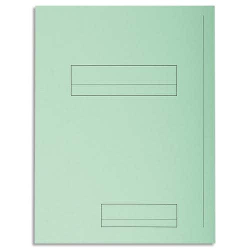 EXACOMPTA Paquet de 50 chemises pré-imprimés 2 rabats SUPER 250 en carte 210 grammes coloris Vert